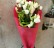 Bouquet of white eustoma and bamboo 
